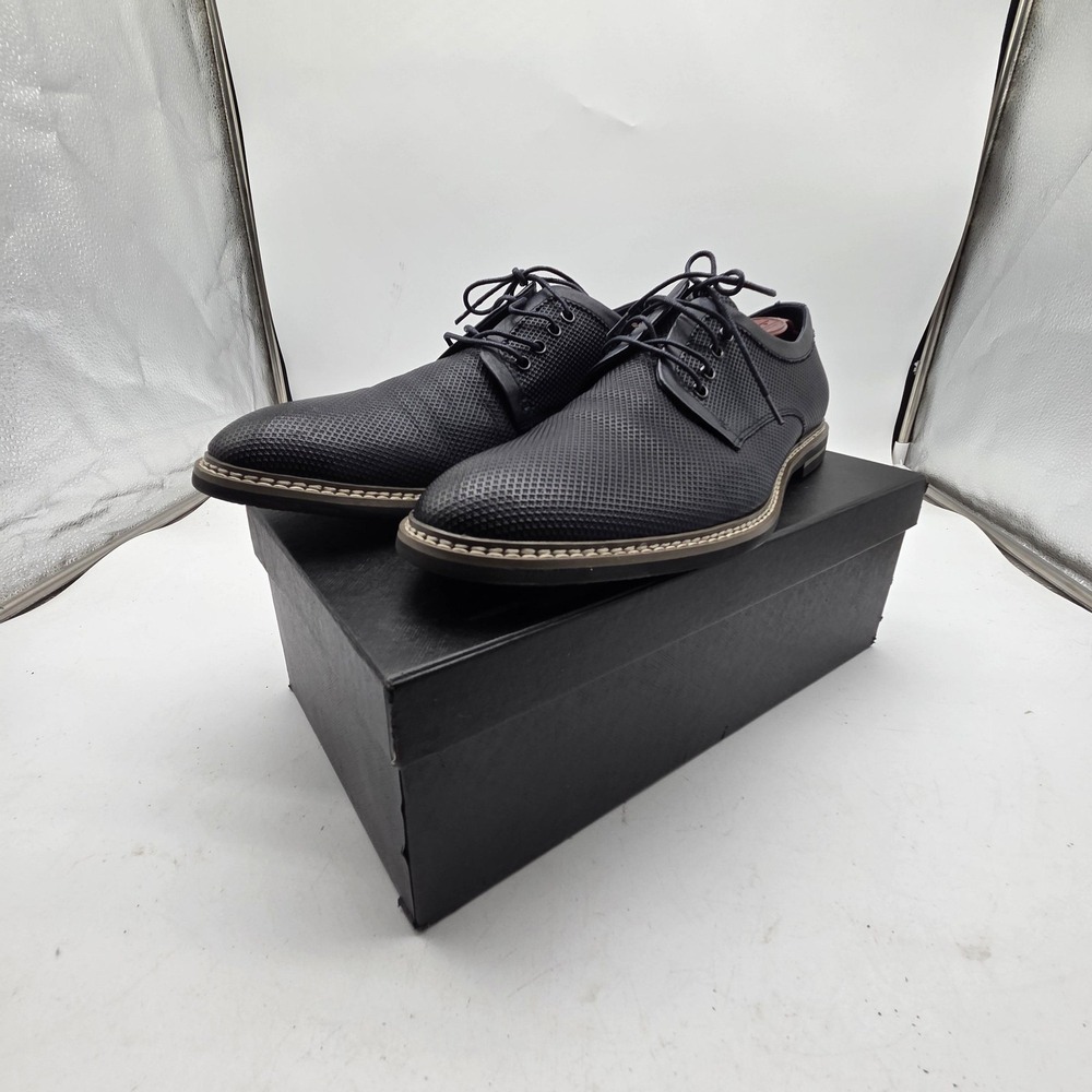 Zanzara Shoes Mens Size 12D Black Leather Dress Derby Oxford Lace Up Non Slip